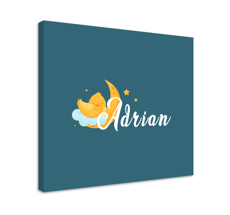 Canvas schilderij baby's slaapende kuiken maan - TenStickers