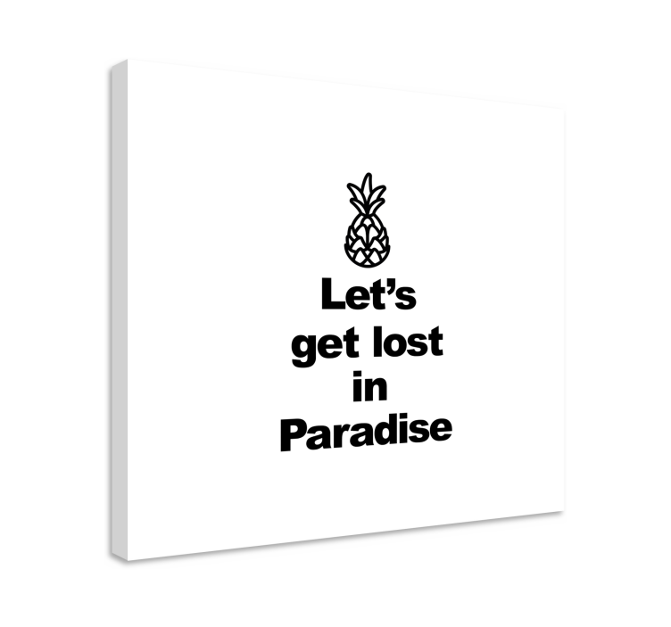Canvas schilderij tekst ananas avontuur zegging - TenStickers