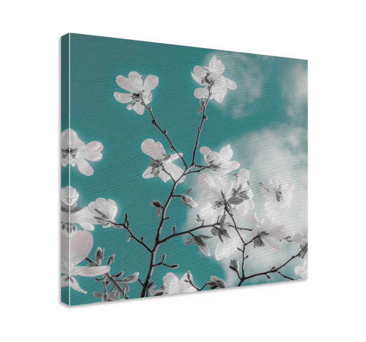 Canvas schilderij bloemen en planten delicate bloemtak - TenStickers