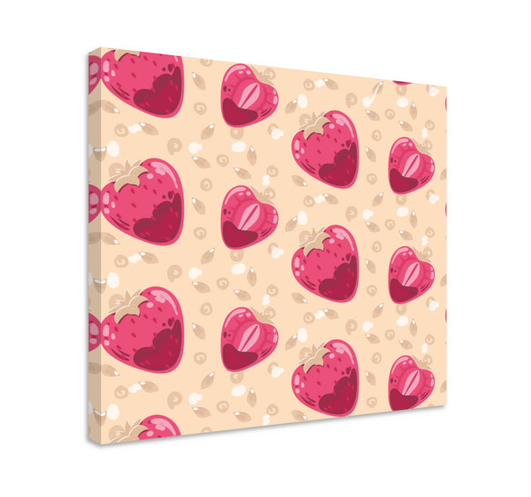 Canvas stilleven en fruit aardbeien hartpatroon - TenStickers
