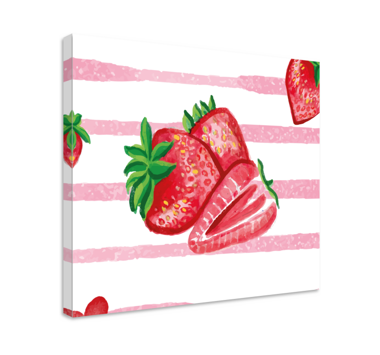 Canvas fruit Beschilderde aardbeien - TenStickers