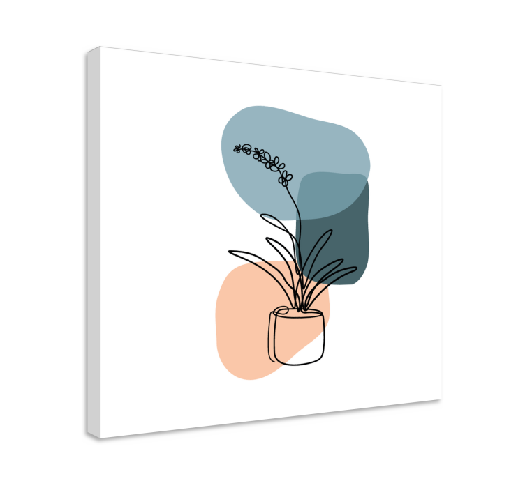 Canvas schilderij bloemen en planten gestileerde vormen - TenStickers