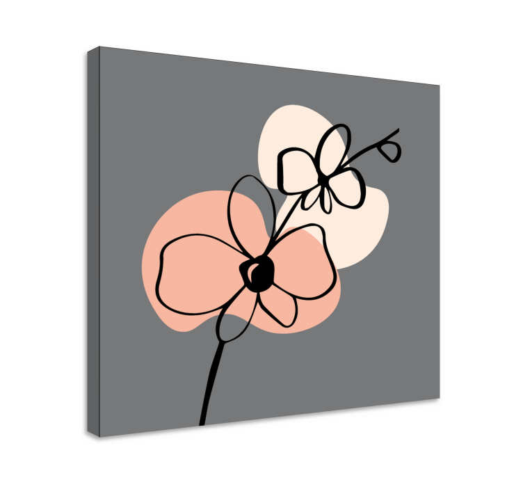 Canvas schilderij bloemen en planten abstracte vormen - TenStickers