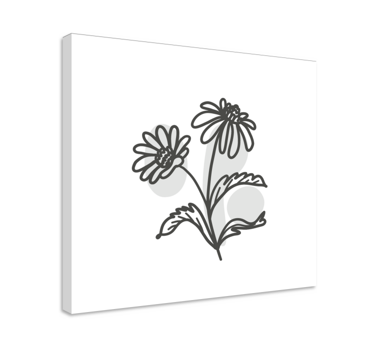 Lijnkunst bloemen Canvas bloem en plant - TenStickers