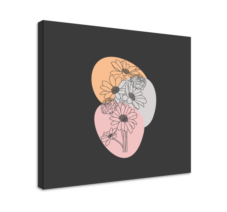 Canvas schilderij bloemen en planten abstracte bloemenvormen - TenStickers