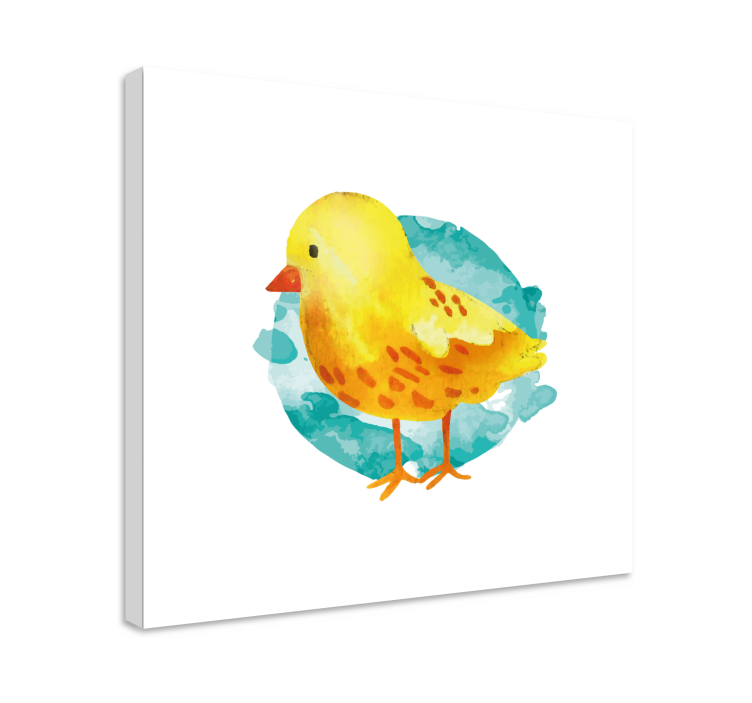 Canvas schilderij vogels charmante gele kriel - TenStickers