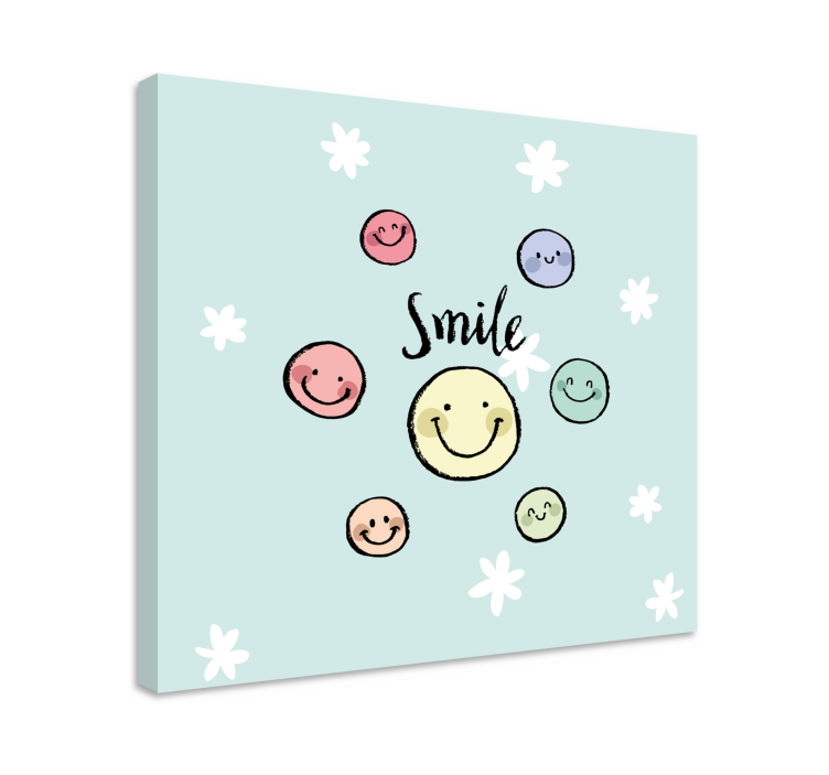 Canvas schilderij tekst smile face collectie - TenStickers