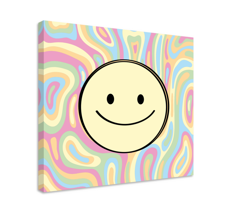 Canvas schilderij motivatie smiley gezicht patroon - TenStickers