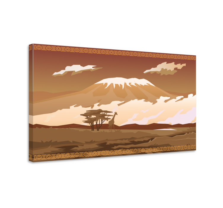 Canvas landschap Kilimanjaro bruin landschap - TenStickers