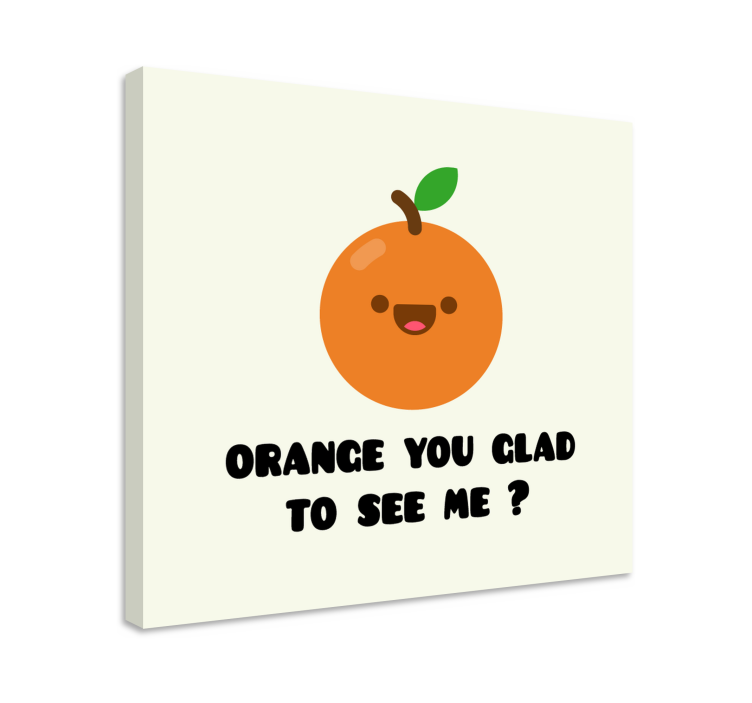 Vrolijk oranje karakter Canvas stilleven en fruit - TenStickers