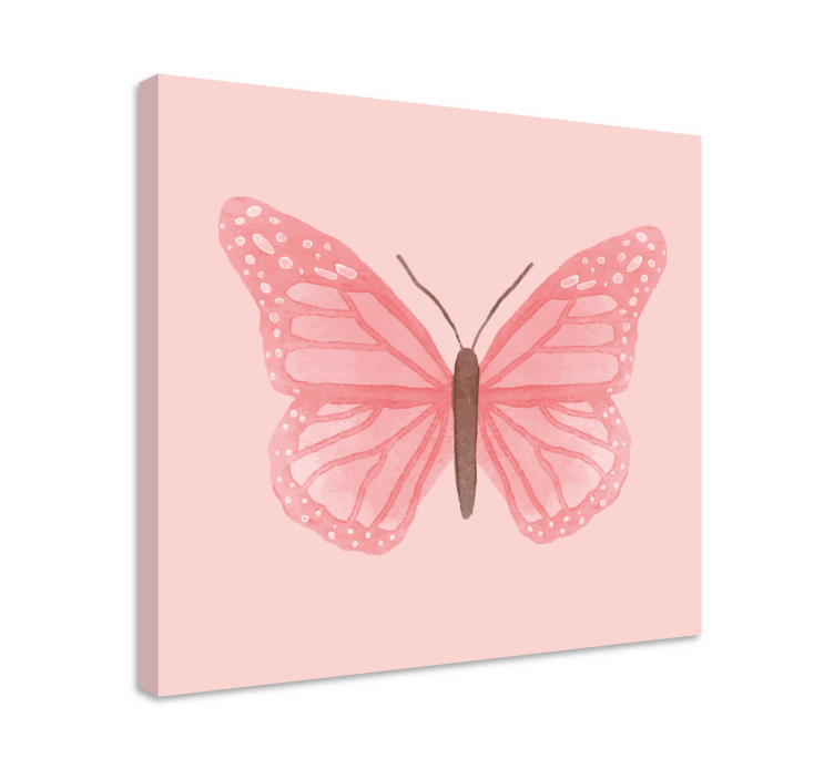 Canvas schilderij vlinder delicate roze vlinder - TenStickers