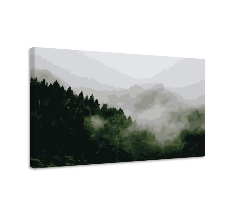 Canvas landschap mistig bergbos - TenStickers