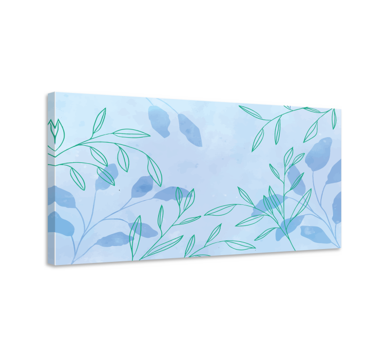 Canvas schilderij bloemen en planten delicate bladeren - TenStickers