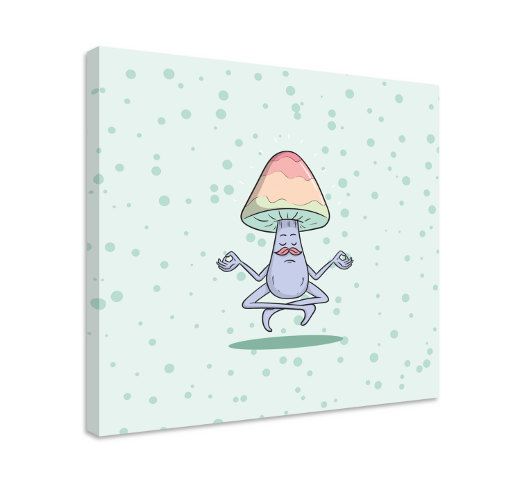 Canvas schilderij andere teksten mediterende paddenstoel - TenStickers