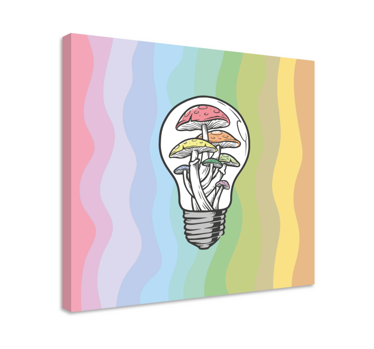 Canvas schilderij andere teksten paddenstoel lamp - TenStickers