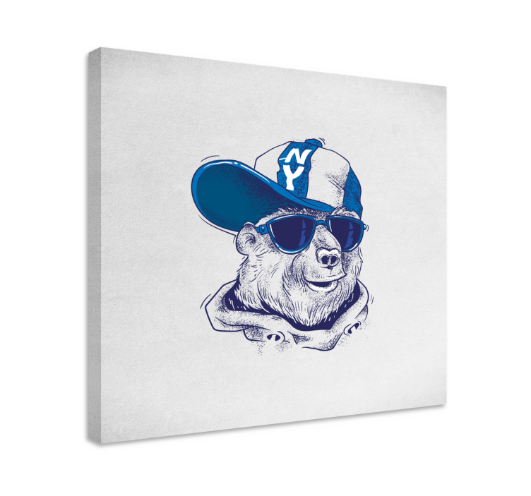 Canvas schilderij dieren in coole berenstijl - TenStickers