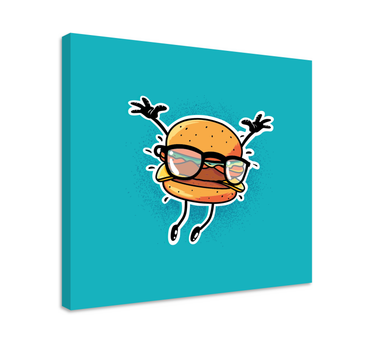 Canvas schilderij andere teksten happy burger personage - TenStickers