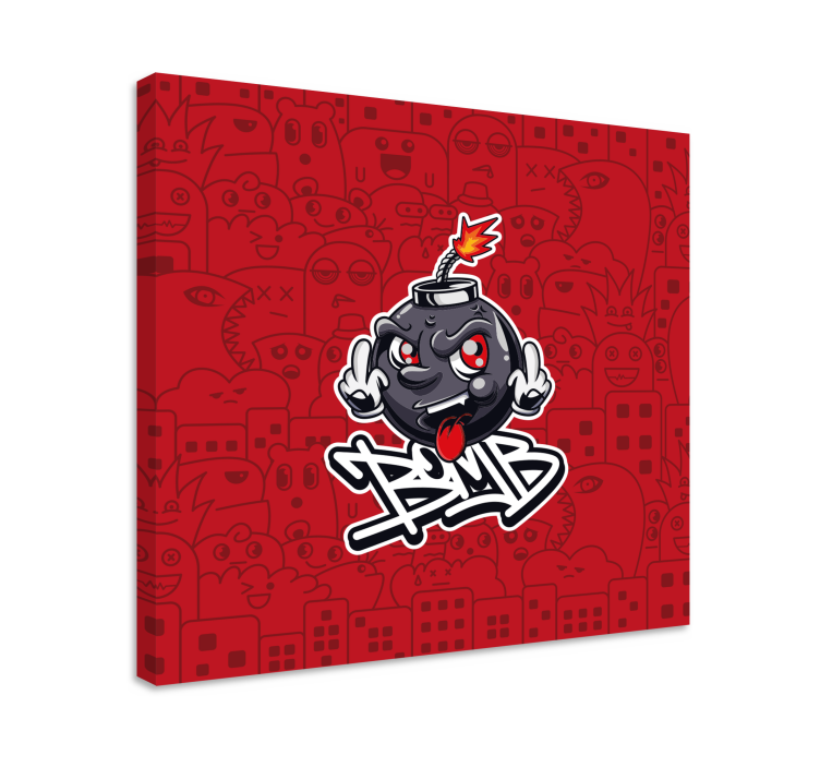 Canvas schilderij andere teksten cartoon bom emoji - TenStickers