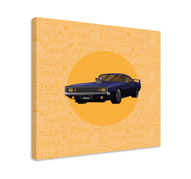 Videogame canvas klassieke muscle car - TenStickers