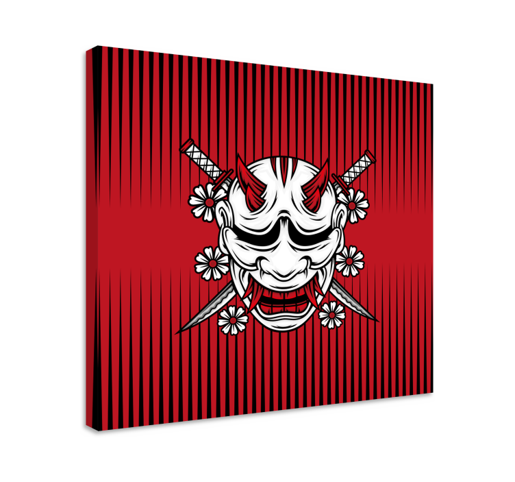 Canvas schilderij mandala demon mask kunst - TenStickers