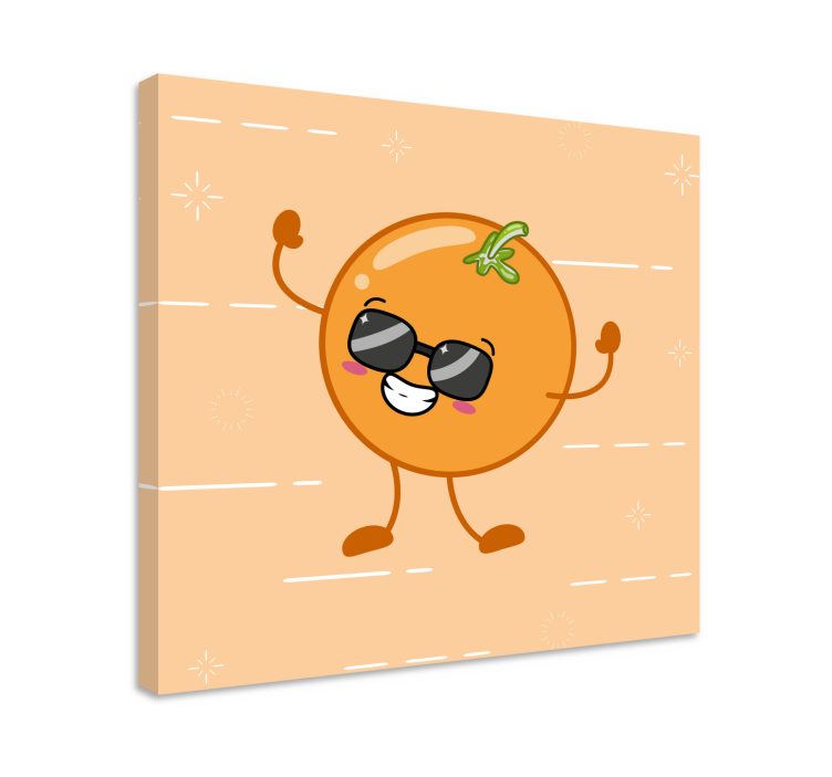 Canvas stilleven en fruit vrolijke oranje figuur - TenStickers
