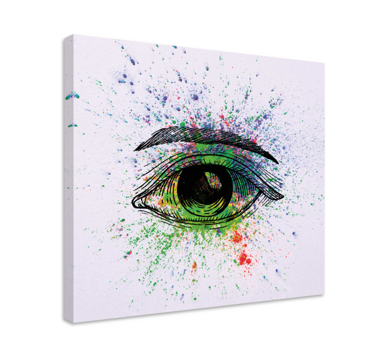 Levendige oogspatten Canvas schilderij abstract - TenStickers