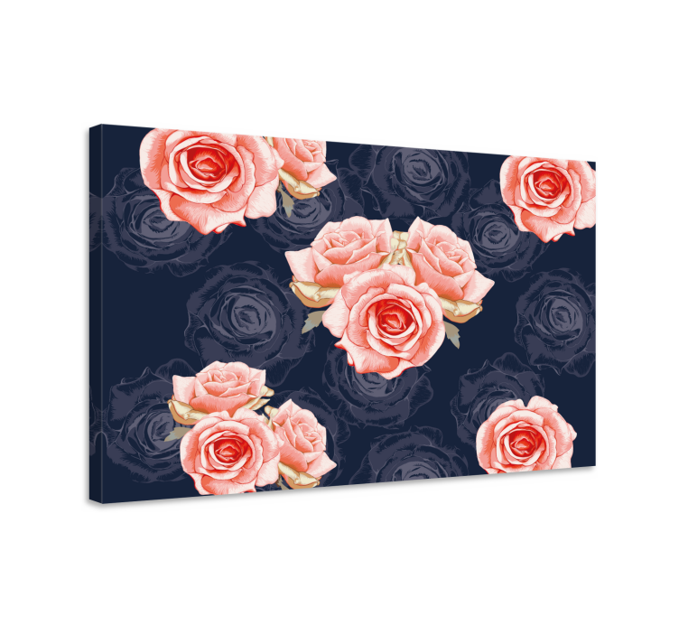 Canvas schilderij bloemen en planten delicate rozencluster - TenStickers