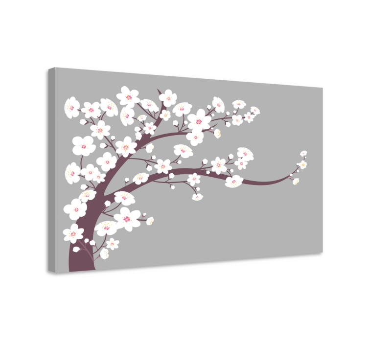 Canvas schilderij bloemen en planten sakura bloesem stengel - TenStickers
