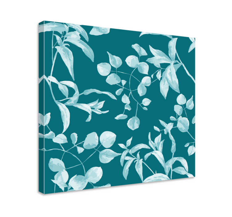 Canvas schilderij bloemen en planten elegant bladontwerp - TenStickers