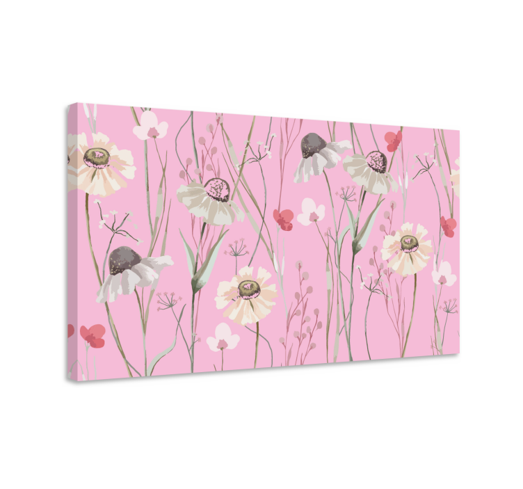 Canvas schilderij bloemen en planten delicaat bloemmotief - TenStickers