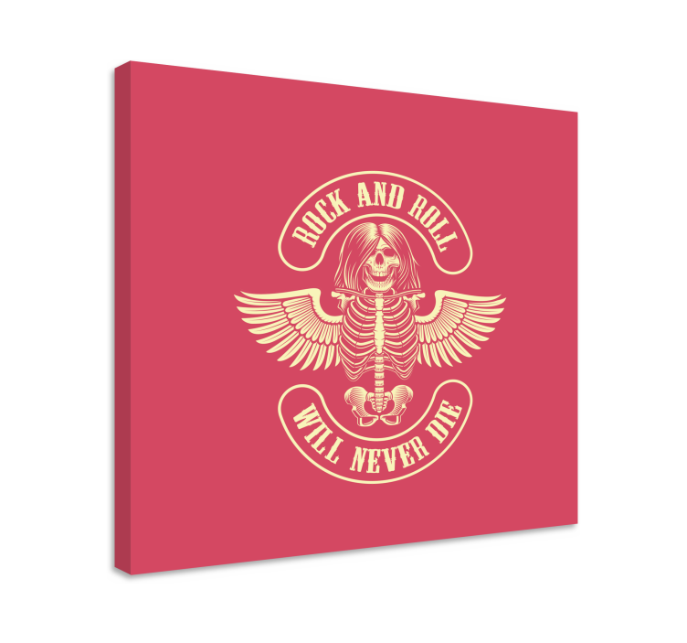 Vintage canvas schilderij skelet rock legende - TenStickers