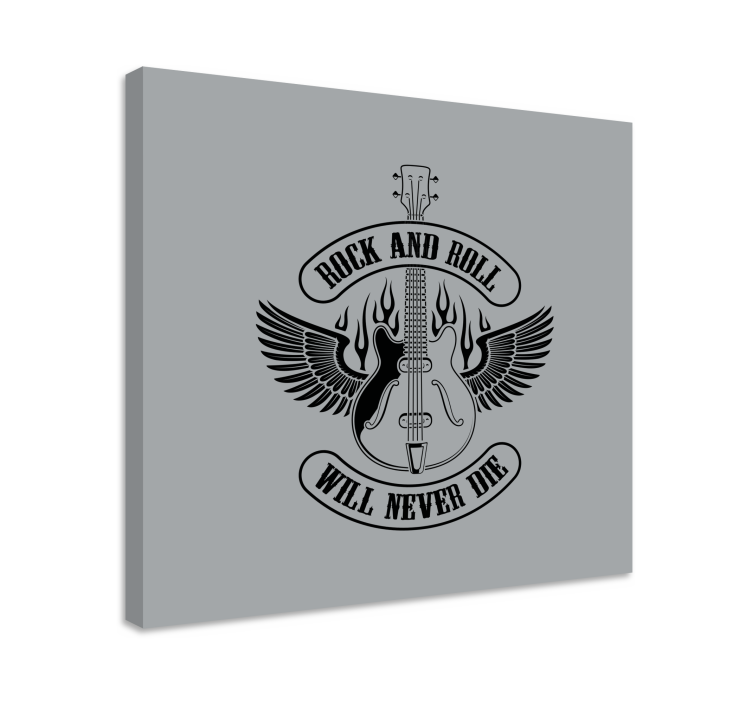 Canvas schilderij muziek gitaar met vleugels - TenStickers