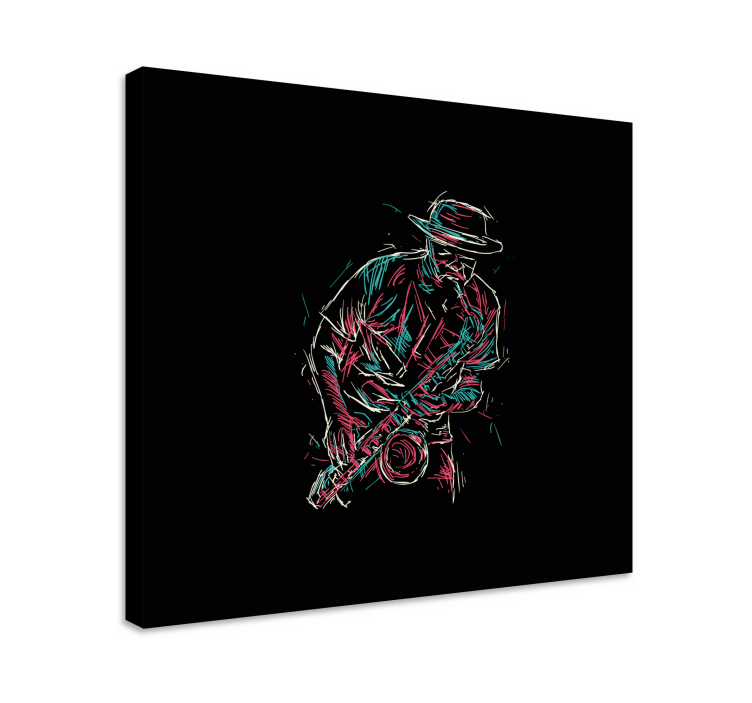 Canvas schilderij muziek saxofonist - TenStickers