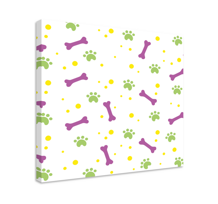 Canvas schilderij hond levendige pootafdrukken - TenStickers