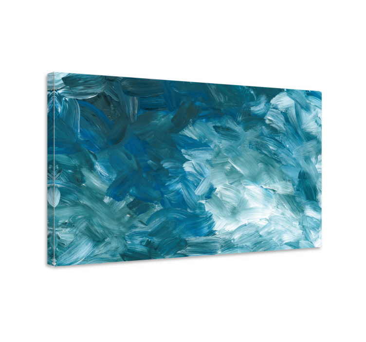 Getextureerde blauwe werveling Canvas schilderij abstract - TenStickers