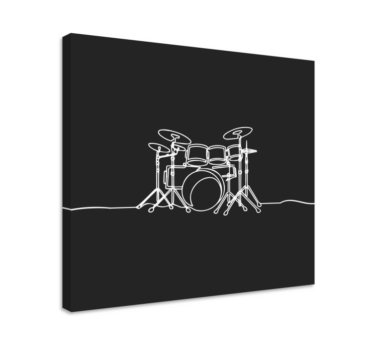 Canvas schilderij muziek drumstel omtrek - TenStickers