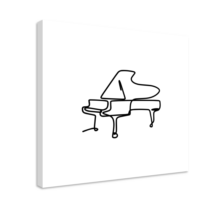 Canvas schilderij muziek piano omlijning - TenStickers
