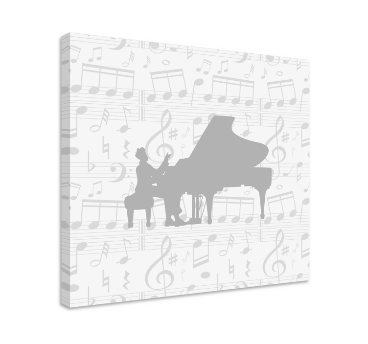 Canvas schilderij muziek piano melodieën silhouet - TenStickers