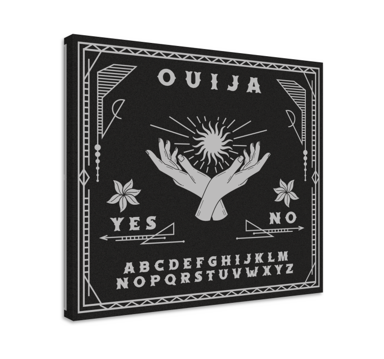 Canvas schilderij thuis Zwart-wit ouija-bord - TenStickers