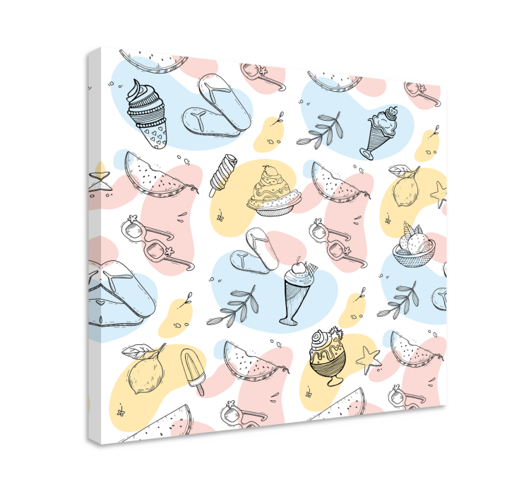 Ornament canvas schilder zomertraktaties te overvloed - TenStickers