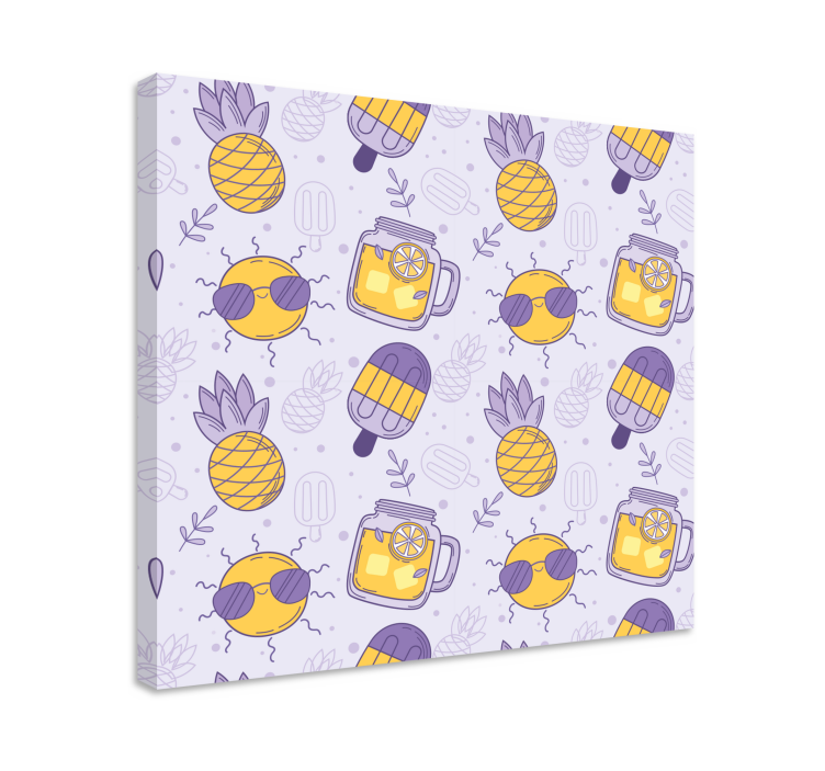 Canvas stilleven en fruit zonnige ananastraktaties - TenStickers