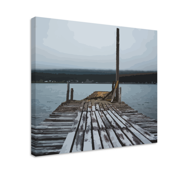 Serene houten steiger canvas - TenStickers