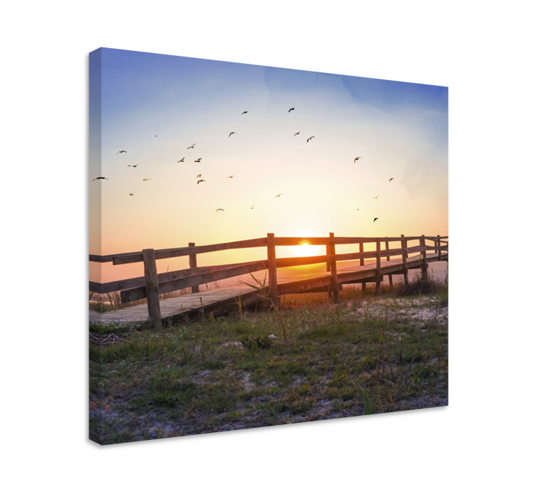 Canvas landschap vredzaam zonsondergang uitzicht - TenStickers