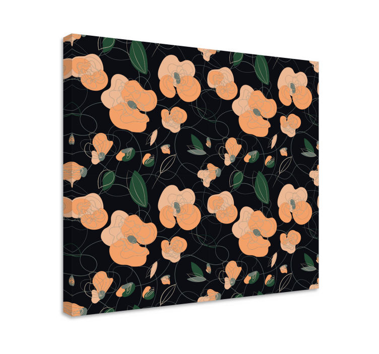 Canvas schilderij bloemen en planten elegante bloemmotieven - TenStickers