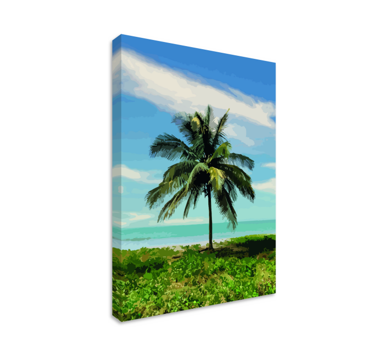 Canvas landschap serene palm oase - TenStickers