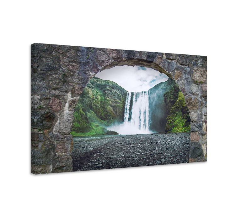 Canvas landschap grote waterval perspectief - TenStickers