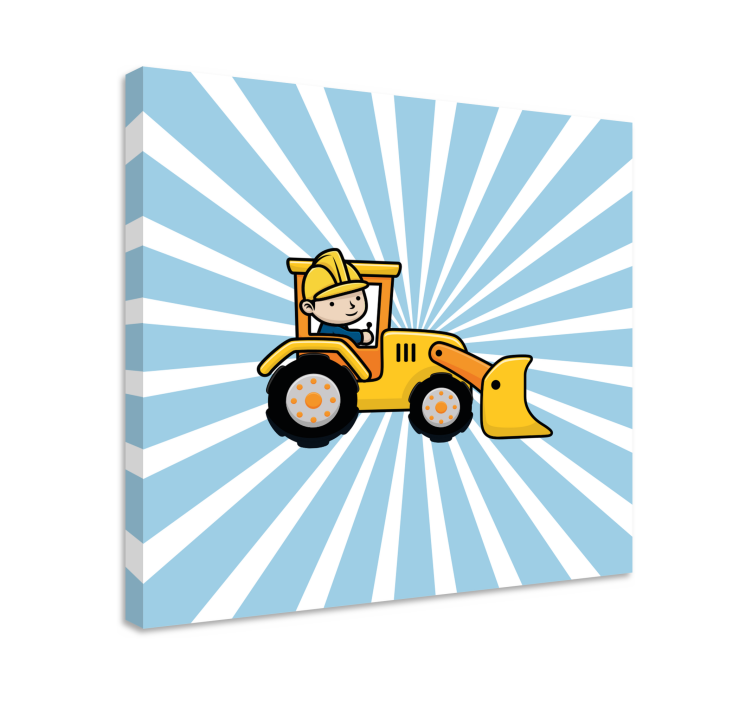 Bouwer tractor Canvas schilderij kinderen - TenStickers