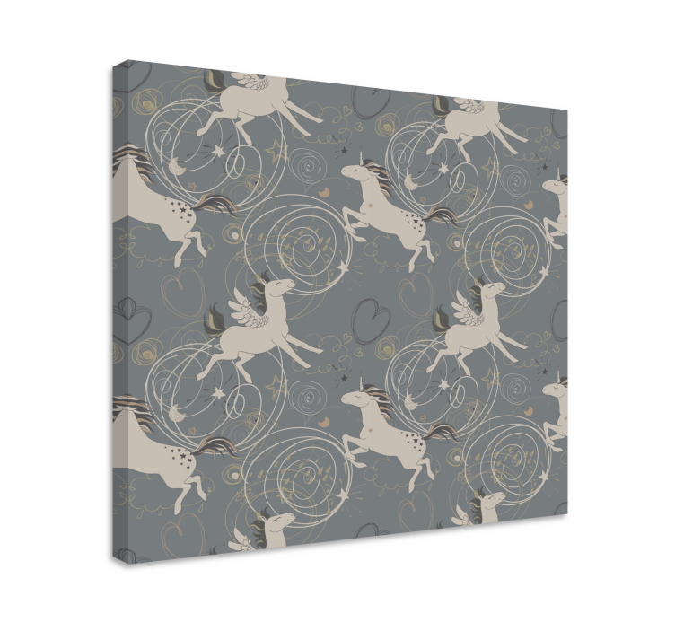 Canvas schilderij eenhoorn magische gevleugelde wezens - TenStickers