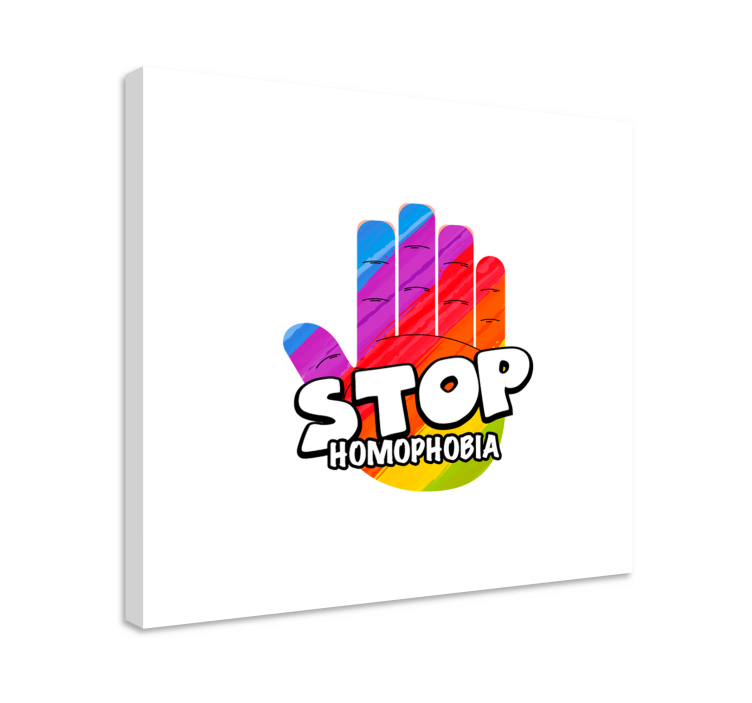 Canvas schilderij tekst stop homofobie - TenStickers