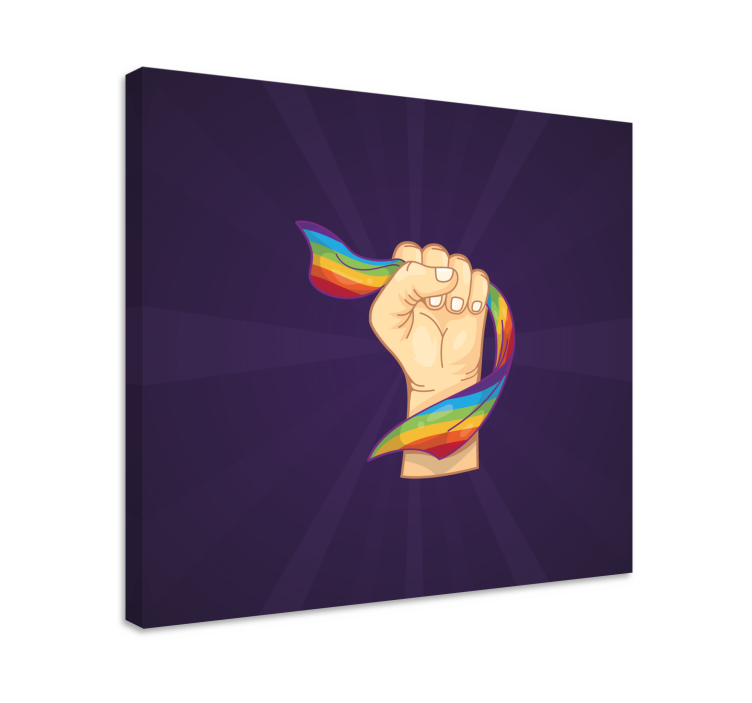 Canvas schilderij tekst pride vist symbool - TenStickers